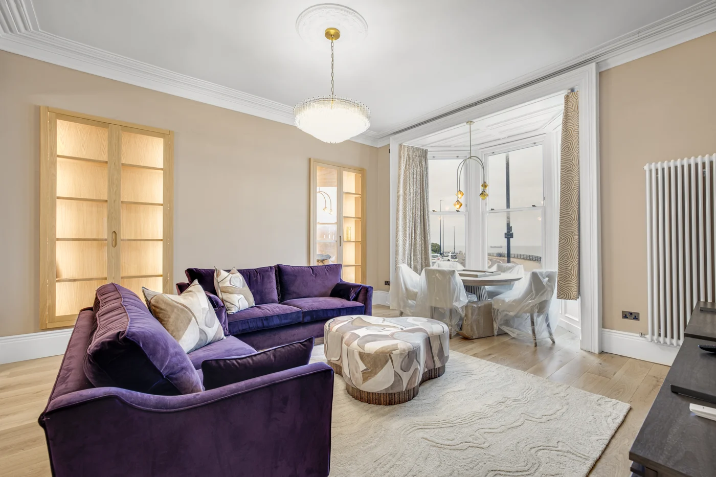 The light-filled living room at Percy Gardens, Tynemouth